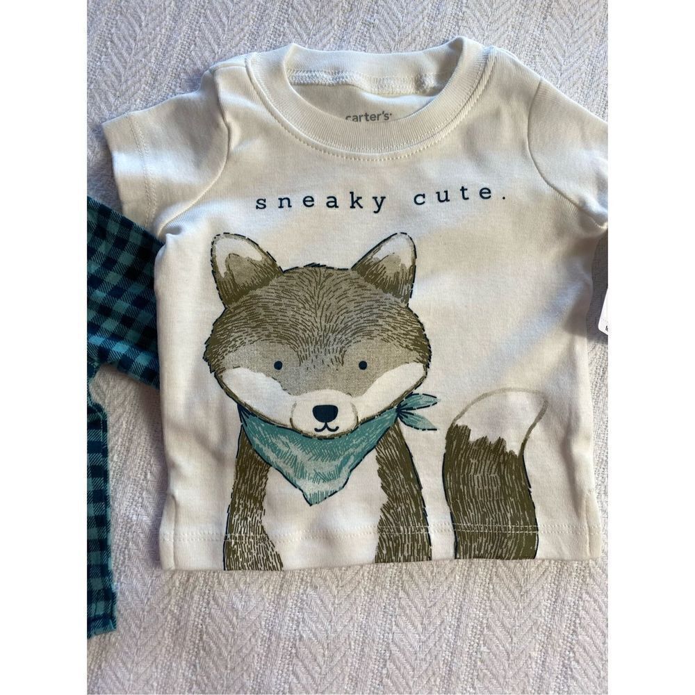 CARTER’S 3M BABY BOY Sneaky Cute 3-PC TOPS & BOTTOM PANTS SET - Picture 4 of 9